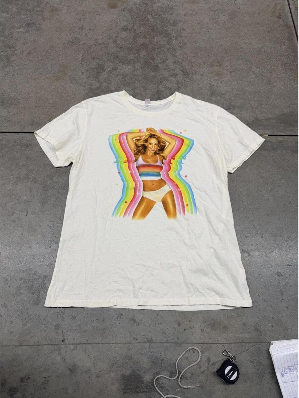 vintage mariah carey rainbow pop album band shirt size xl